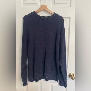 Chaps Black Crewneck Sweater Classic Knit